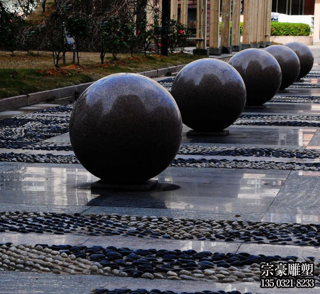 路障石球，市政園林阻車(chē)石，人車(chē)分離石頭擺件